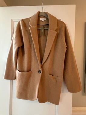 J. Crew Camel Single-Button Wool-Blend Blazer